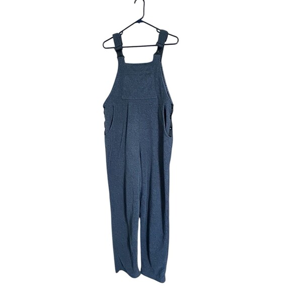 Vintage Early Winters Portland Oregon Fleece Overalls Blue Pockets Medium City - Picture 1 of 6